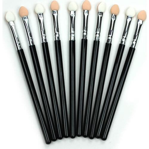 1/5/10PCS Portable Wood Handle Sponge Makeup Stick Eye Shadow Nose Shadow Lip Applicator Brush Cosmetic Tools Accessories