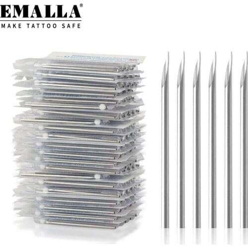 100PCS Piercing Needles 12/14/16/18/20G Disposable Tattoo Needles For Nose Ear Lip Nipple Eyebrow Tattoo Supplies Free Shipping