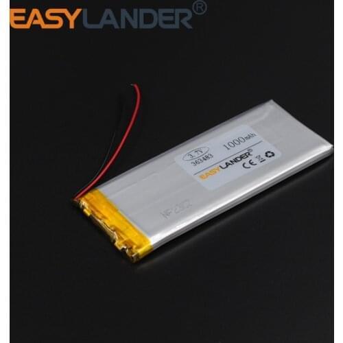 3.6x34x83mm 3.7V 1000mAh Li-Polymer Li-ion Battery For bluetooth headset Bracelet Wrist Watch pen GPS PSP PDA Game Player363483