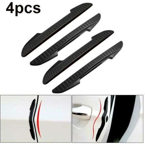 4pcs Car Door Edge Guard Strip Scratch Protector Anti-collision Trime Black Car Door Anti-collision Strip