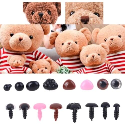 48pcs/set DIY Multicolor Triangle Nose Round Safety Eyes with Washers for Bear Puppet Dolls Toys Accessories