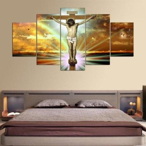 5 Pieces / Set of HD Mercy Jesus Print Poster Wall Decoration Modern Canvas Print Family Hotel Wall Art Deco Abstract Painting