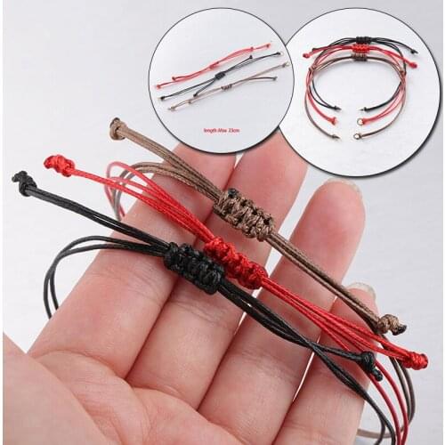 5Pcs/Lot Adjustable Waxed Thread Braid Bracelets For Women DIY Handmade Making Jewelry Accessories Red Black Brown