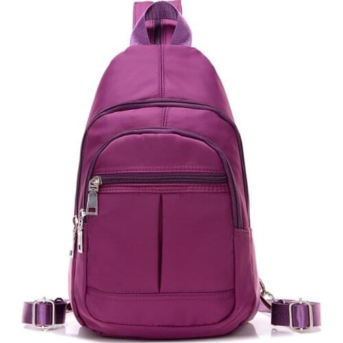 5PCS / LOT Unisex Womens Casual Waterproof Nylon Backpacks Small Bag Softback Men Chest Pack Travel Double Shoulder Bag