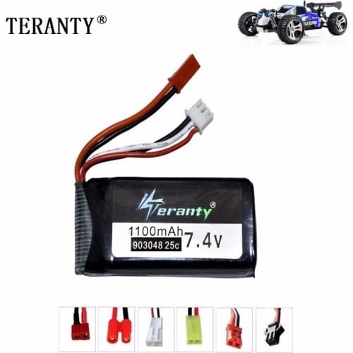 7.4V LiPo Battery For Wltoys V353 A949 A959 A969 A979 k929 7.4v 1100mah 903048 Drone Battery For RC Cars Helicopters 1pcs