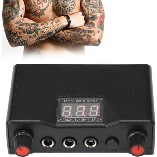 3 Hole Tattoo Power Supply Mini LCD Liner Shader Tattoo Machine Power Battery Supply 110-220V Permanent Makeup Tattoo Accessory