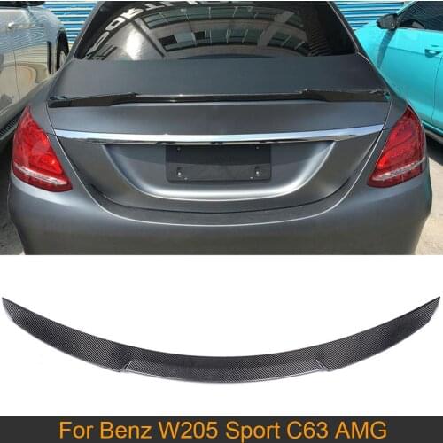 C Class Carbon Fiber Rear Trunk Spoiler Wing for Mercedes Benz W205 C63 AMG C180 C200 C250 Sedan 4 Door 2015 - 2017 Rear Spoiler