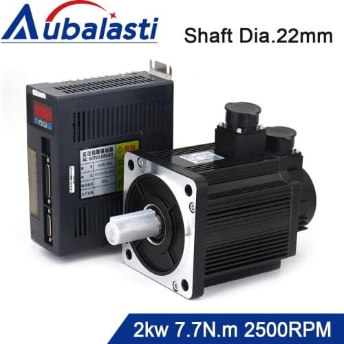 Servo Motor Driver 2KW AC Servo Motor Kit 130ST-M07725 7.7N.m AC Servo Motor Driver 220V AASD 30A for Engraver & Cutting Machine