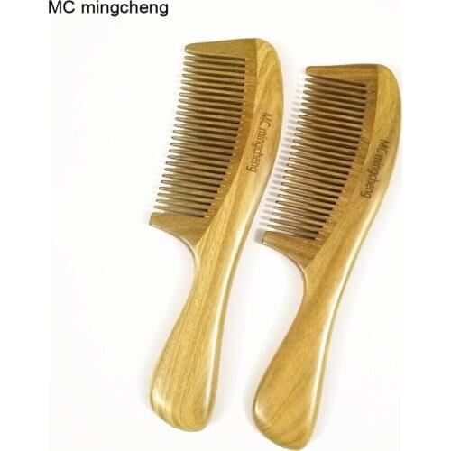 MC Brand New Wholesale Natural Sandalwood Handmade Fine Tooth Comb Wooden Massage Combs Hair Styling Care Tools Free Shipping