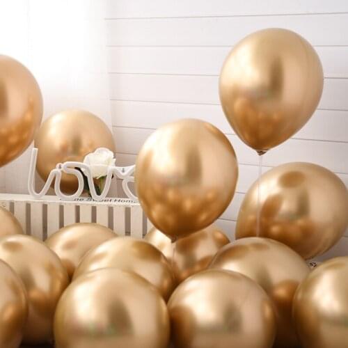 5/12inch Chrome Metallic Latex Balloons Metal Silver Rose Gold Balloon Wedding Birthday Party Decorations Kids Toys Air Globos