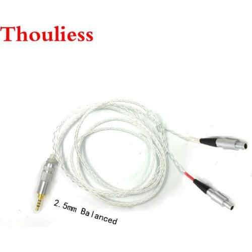 Thouliess Handmade RSA/ALO 3.5/2.5/4.4mm Balanced 7N OCC Silver Plated Copper Cable For HD800 HD800S HD820 Headphone Headset