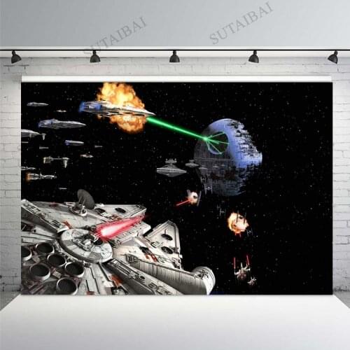 Outer Space Universe Spaceship Background High Quality Computer Print Party Backdrop Photo Wallpaper Decorations Poster Supplies