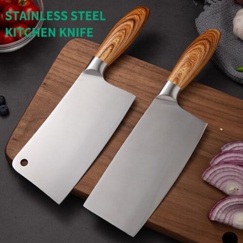 Kitchen Cleaver Knife Chef 4CR13 German Stainless Steel Forged Meat Full Tang Chopper Chinese Santoku Butcher Cook Tool