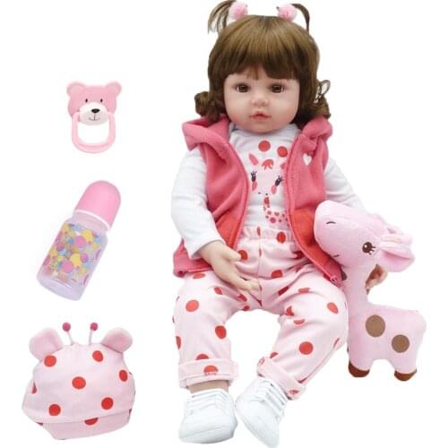 Bebes reborn doll 48cm Silicone reborn baby doll adorable Lifelike toddler Bonecas girl menina de surprice doll With Giraffe