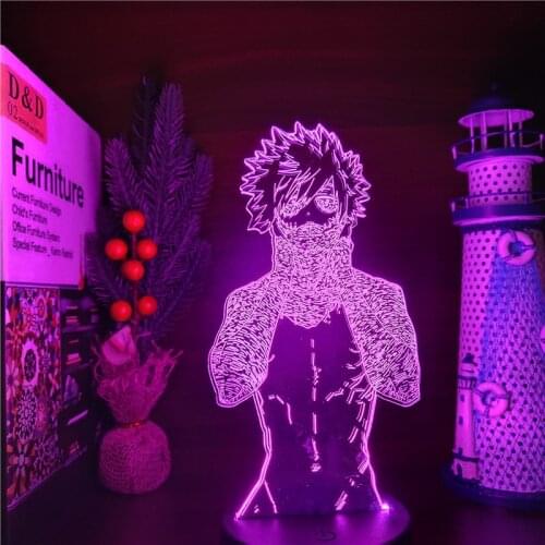 MY HERO ACADEMIA Dabi 3D Illusion ANIME LAMP Night lights Boku no Hero USB Acrylic Board Lamp Figure Light Birthday Gift