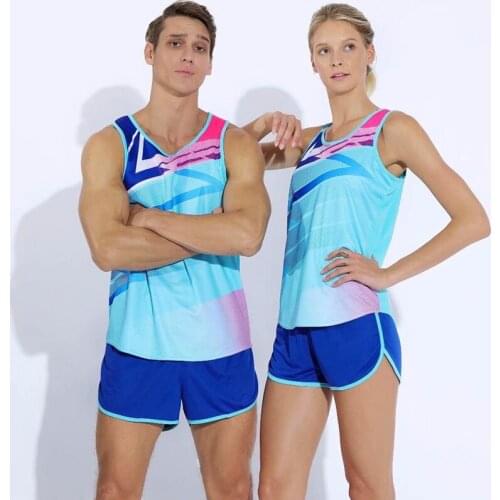 Men Women Running Sets Free Custom Name Marathon Jogging suit Vest+Shorts set Gym Racing kits Track and field Clothing Jogging