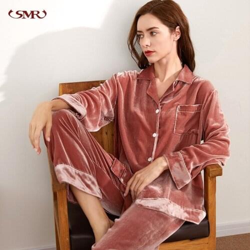 Natural Female Autumn Winter Spring Pijamas Long-sleeved Home Suit Blue Luruxy Brand Real Silk Pajamas For Women