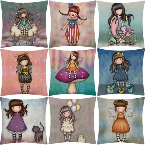 Hand Painting Children Cushion Covers Bedroom Decorative Pillow Case