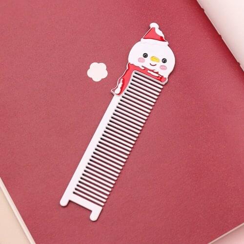 New Christmas Comb Style Cosmetic Comb Snowman Wearing A Scarf Cute Cartoon Mini Comb Hair Styling Tools for Kid Gift Collection