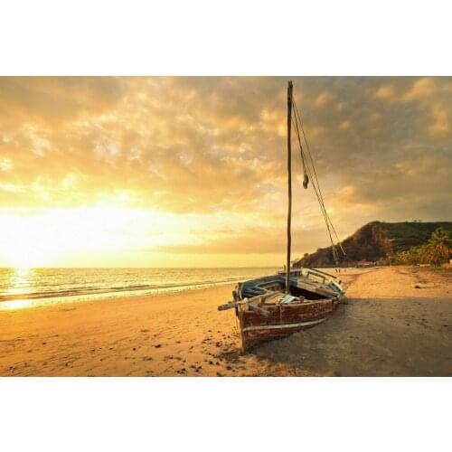 NEW BOAT SHIPWRECK SUNSET SEASCAPE LANDSCAPE Art Film Print Silk Poster Home Wall Decor 24x36inch