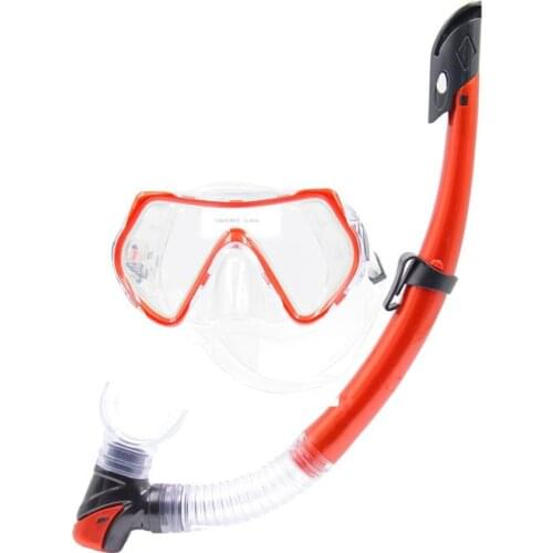 Swimming Goggles Diving Mask Dry Top Snorkel Adjustable Snorkeling Gear Kit &T8