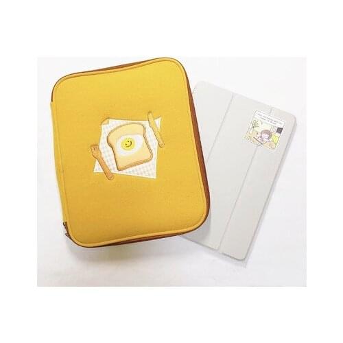 Tablet case Cute cartoon Embroidery toast ipad tablet laptop liner bag 11 inch 13 inch digital storage bag cover girls