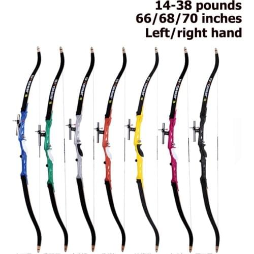 Tangzong 66/68/70 Inches Recurve Bow 14-40Lbs Suit Left/Right Hand User Practice Archery Hunting Shooting