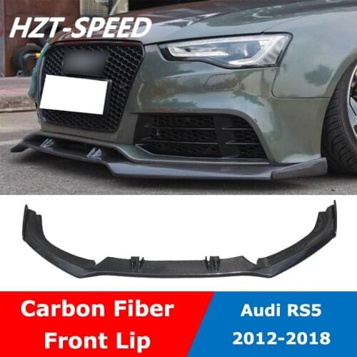 RS5 Carbon Fiber Front Chin Bumper Shovel Lip Spoiler Diffuser For Audi RS5 Car Body Kit 2012-2018