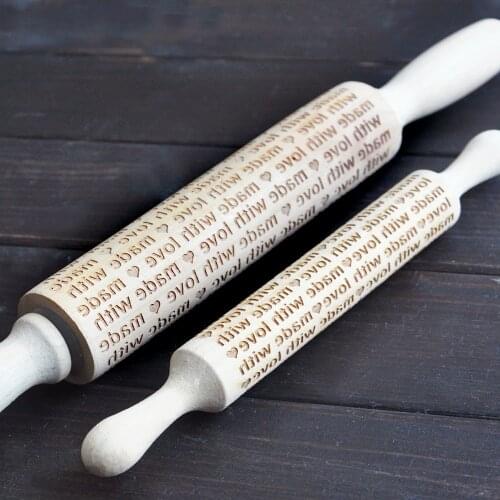 Personalized embossing rolling pin, Cookies decorating roller, wooden patterned rolling pins