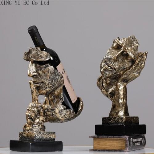 Modern Wine Rack Decoration Resin Crafts Decoration European Style Abstract Character Living Room Home Decoration Accessories