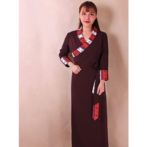 Tibetan Dress Daily Wear Dress Chinese Ethnic Style Traditional Clothing Tibetan Costume Robe Oriental Femme Tibet Clothes 31240