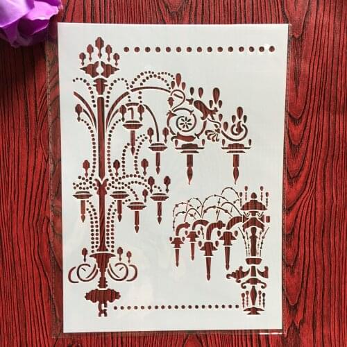 A4 29 * 21cm chandelier DIY Stencils Wall Painting Scrapbook Coloring Embossing Album Decorative Paper Card Template,fabric.wall