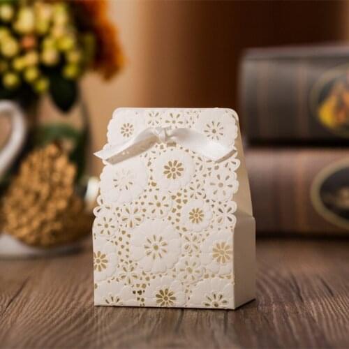 50 Pcs Packaging Cardboard Boxes Packing Bags Kraft Paper Wedding Favor Gift Box Large Candy Bags Dragees Package Christening