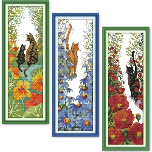 Everlasting Love Hang In There Chinese Cross Stitch Kits Ecological Cotton Stamped Printed 14 11CT DIY Gift New Year Decorations