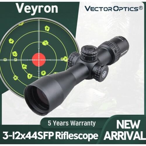 Vector Optics Veyron SFP 3-12x44 Ultra Compact Scope Second Focal Plane Riflescope Air Gun 1/10 MIL AR15 .223 7.62 Air Rifle