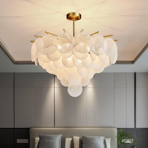 YOOGEE Creative Chandleier for Living room Kitchen Matte White Glass Polished Home Decoration Indoor Lamp