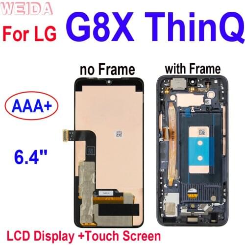 AAA+ 6.4'' LCD For LG G8X ThinQ LCD Display Touch Screen Digitizer Assembly Frame for LG G8X LCD Screen LMG850 LMG850EMW
