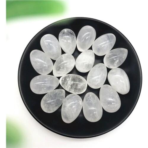 1pc Natural White Quartz Crystal Egg Shaped Stones Polished Clear Quartz Eggs Energy Stone Healing Natural Stones and Minerals