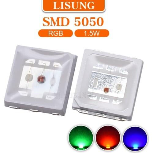 1000pcs/bag High Power 1.5w 5050 5054 Rgb Led Emitting Diode Super Bright Lampight Beads Chip Tricolor Red Blue Green Fullcolor