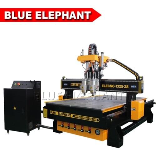 1325 double spindles cnc router cheap two sets 6kw water cooling spindle wood cnc engraving machine