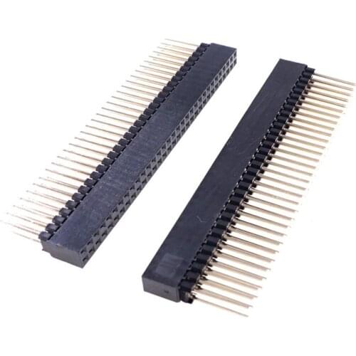 2 pcs 2.54mm 64 Pin PCB Female Stacking Header Connector Dual Row 2x32 Position For Raspberry Pi 2 Mode B& B+ PC104 Receptacle