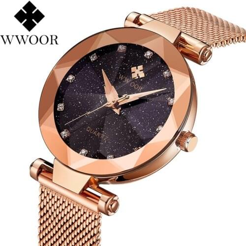 2019 Fashion Women Watches Rhinestone Watch Waterproof Slim Mesh Strap Wrist Watches For Women Quartz Watch Clock reloj mujer
