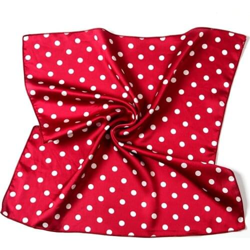2020 Dot Lady Neck Scarf Silk Shawls Small Square Hair Band Bag Scarves Skinny Foulard Handkerchief Print Brand Women Bandana