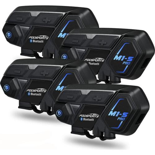 4pcs Fodsports M1s Pro Intercom Motorcycle Helmet Bluetooth Headset Wireless HD Stereo Music Waterproof Intercomunicador Moto