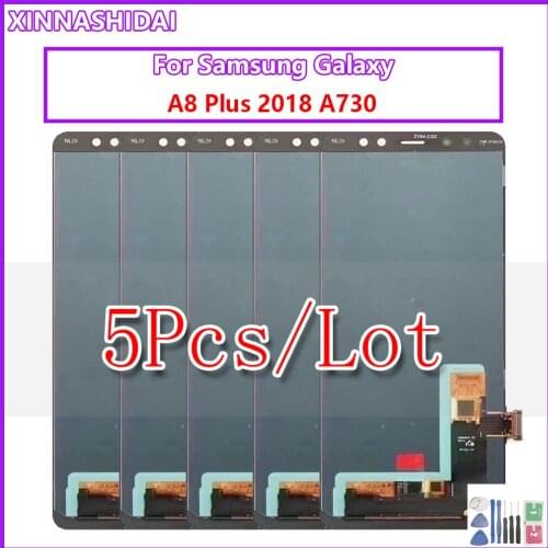 5pcs/For Samsung Galaxy A8 Plus 2018 A730 Lcd Display Touch Screen Digitizer Assembly For Samsung A8+ A730F A730F/DS Lcd
