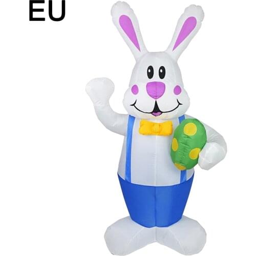 6 FT Inflatable Easter Bunny Build-in LEDs Rabbit Holds Egg Model for Party Outdoor, Yard, Garden, Lawn Decorations