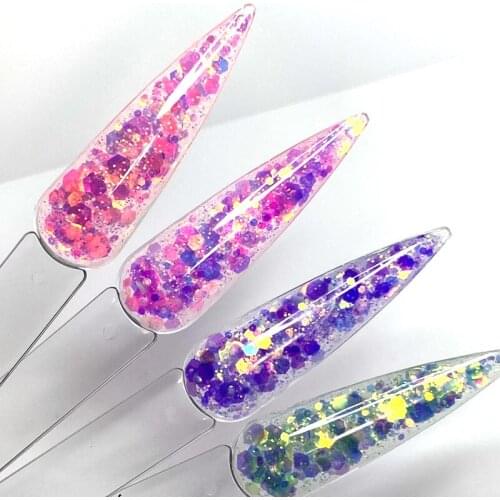 6 Colors/ 6Pcs (0.35 oz Jar) Acrylic Glitter Powders -Love of my life Acrylic Powder- Pink Glitter Acrylic Powder - Nail Glitter