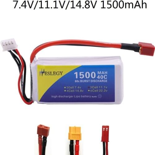7.4V 11.1V 14.8v 1500mAh 2/3/4S Lipo battery T/XT60/JST Plug for RC Car Airplane Quadcopter spare parts 11.1V battery for RC toy