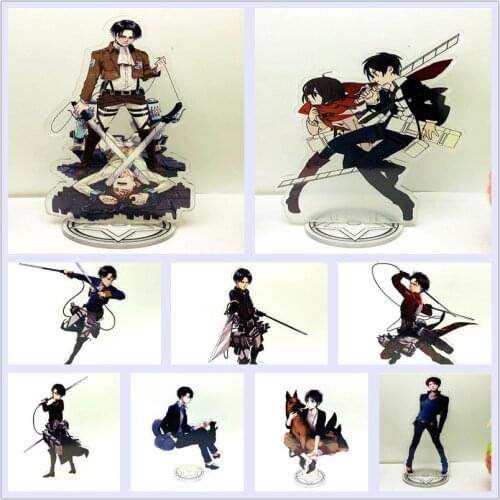 Anime Attack on Titan figure acrylic action figure toy Levi Mikasa Eren model action doll 16cm for gift