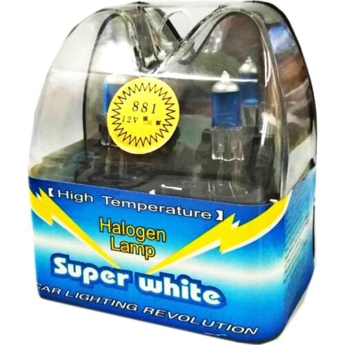 2x 881 H27 12V 27W 100W Auto Xenon Halogen Bulbs Car Headlight Bulb Low Beam Fog Light Bulbs 881 Car Head Light Lamp 5000K White